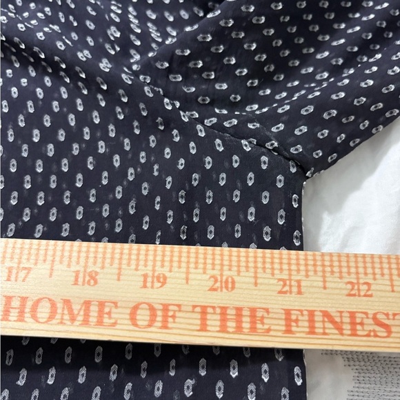 Rebecca Taylor Sheer, Feminine Navy Blue and White Clip Dot Silk/Viscose Blouse - Picture 12 of 15